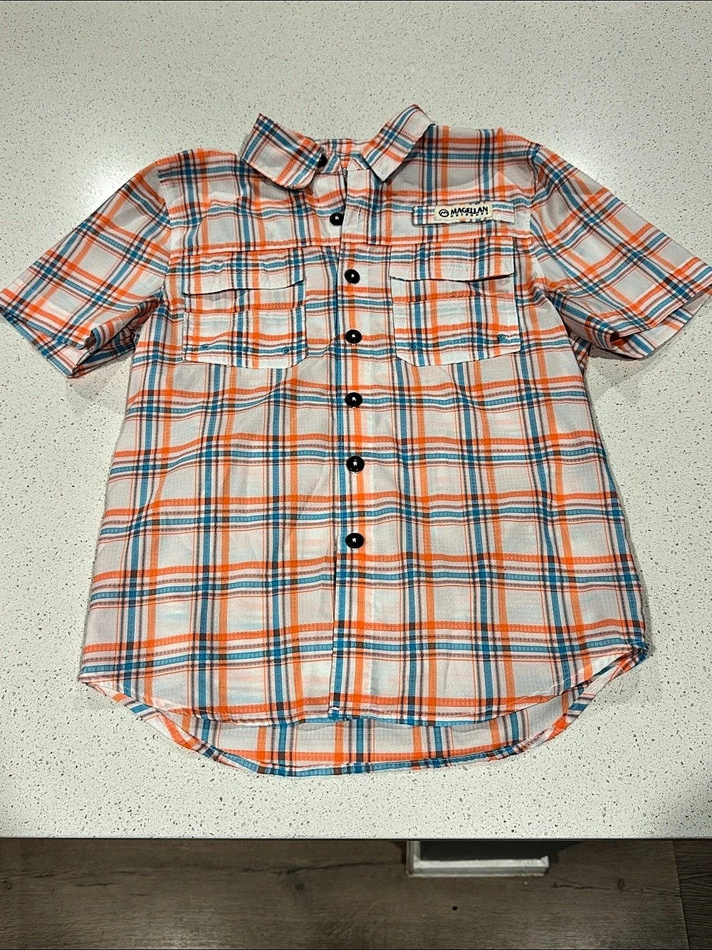 Magellan Outdoors Fish Camp Classic Fit Plaid Button Down Shirt XS (6-7)